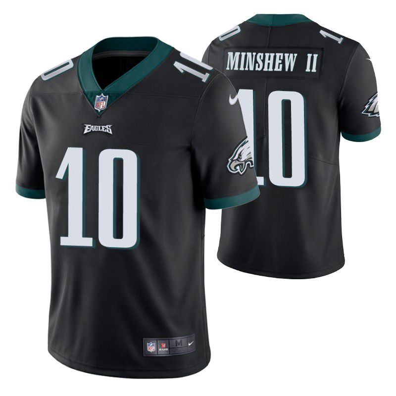 Men Philadelphia Eagles 10 Gardner Minshew II Nike Black Vapor Limited NFL Jersey